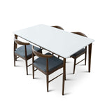 Selena  White Top Dining set - 4 Winston Grey Chairs | MidinMod | TX | Best Furniture stores in Houston