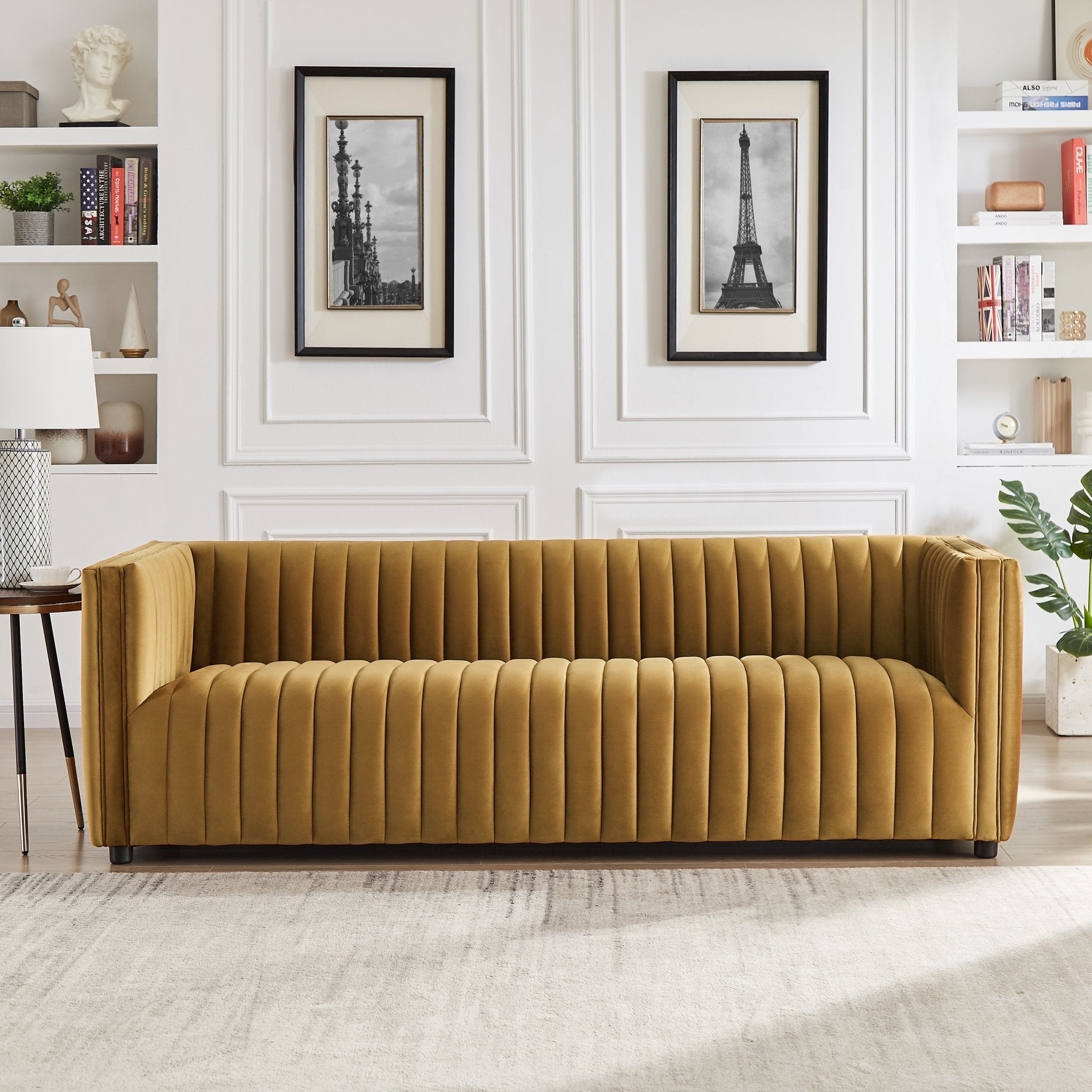 Sierra Gold Velvet Sofa - MidinMod