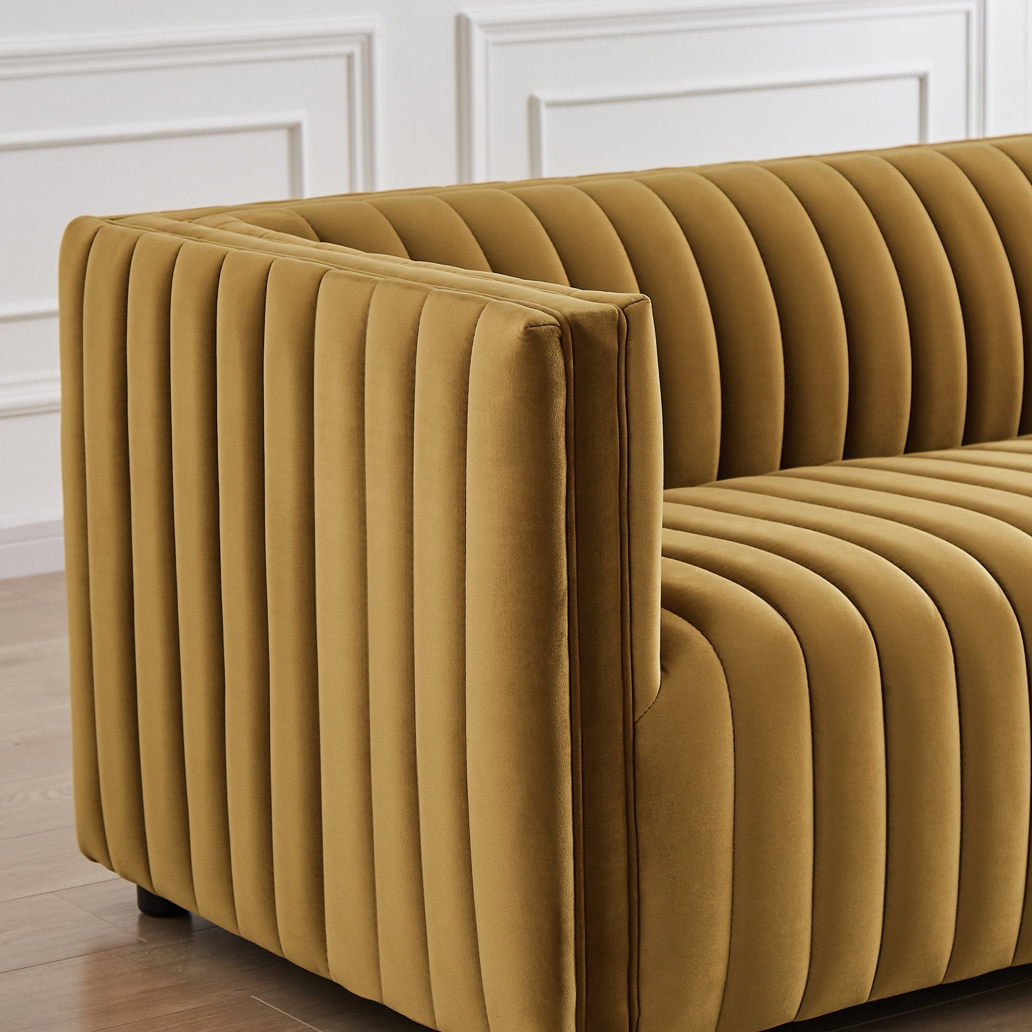 Sierra Gold Velvet Sofa - MidinMod