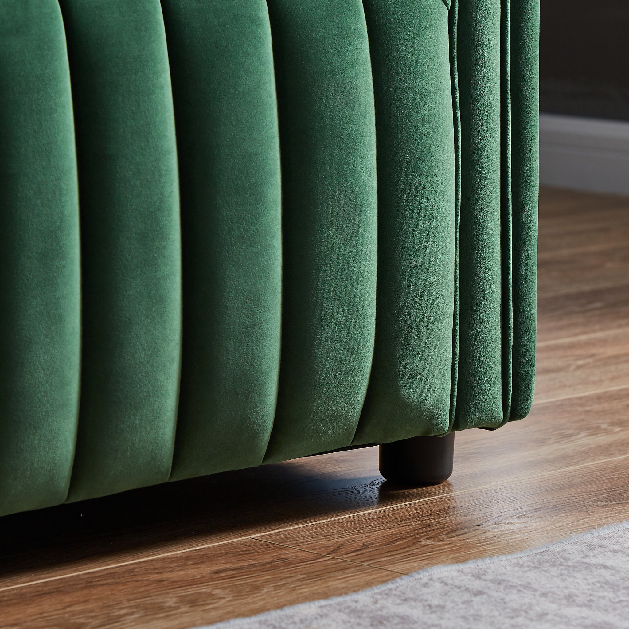 Sierra Dark Green Velvet Sofa - MidinMod