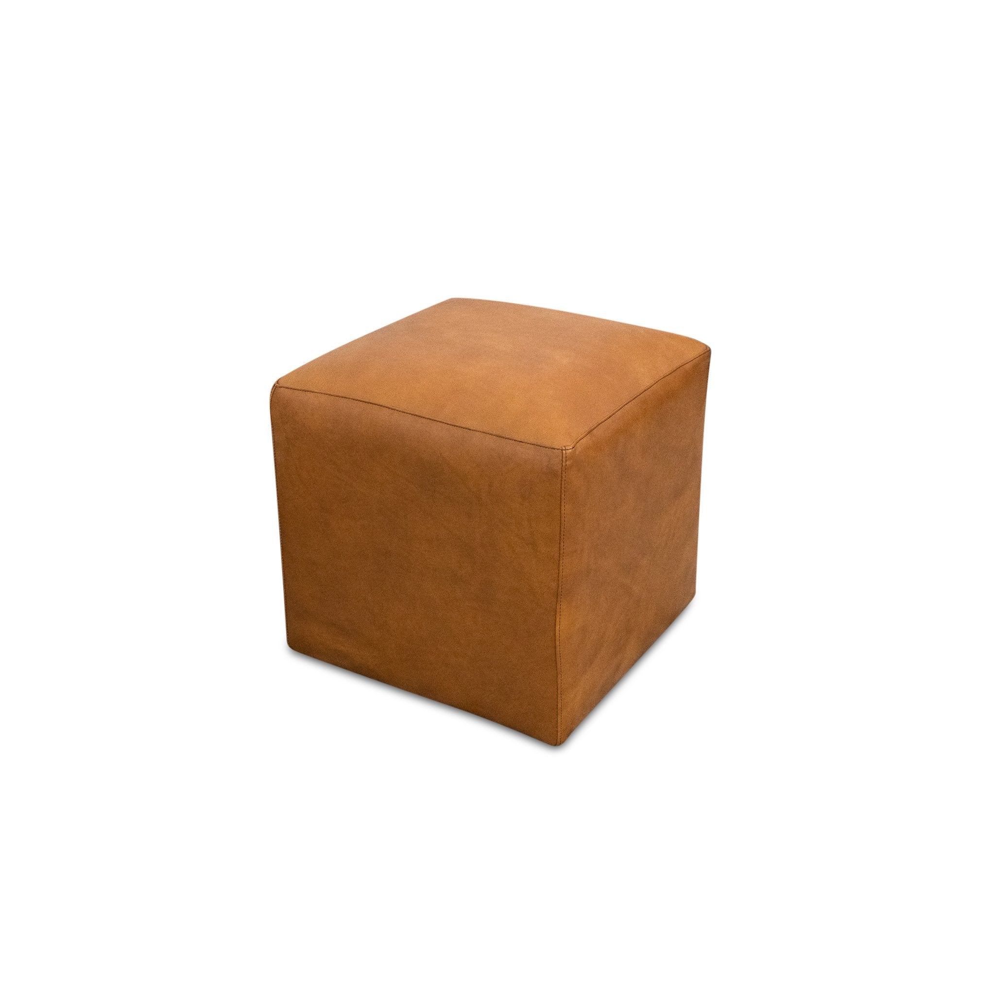 Sislo Tan Leather Ottoman - MidinMod