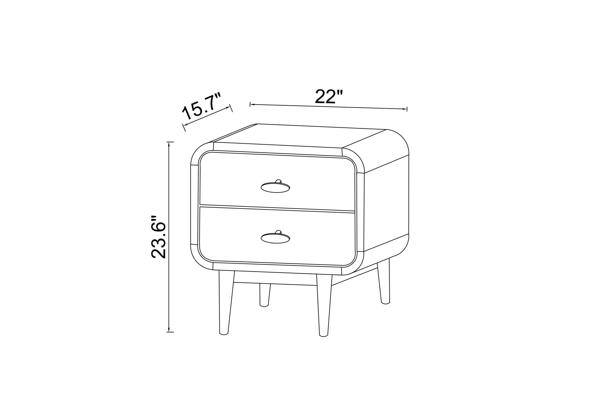 Stein Walnut Mid Century Modern Style Night Stand - MidinMod