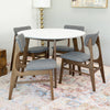 Dining Set, Aliana White Table with 4 Collins Gray Chairs - MidinMod Houston Tx Mid Century Furniture Store - Dining Tables 3