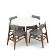 Dining Set, Aliana White Table with 4 Collins Gray Chairs - MidinMod Houston Tx Mid Century Furniture Store - Dining Tables 1