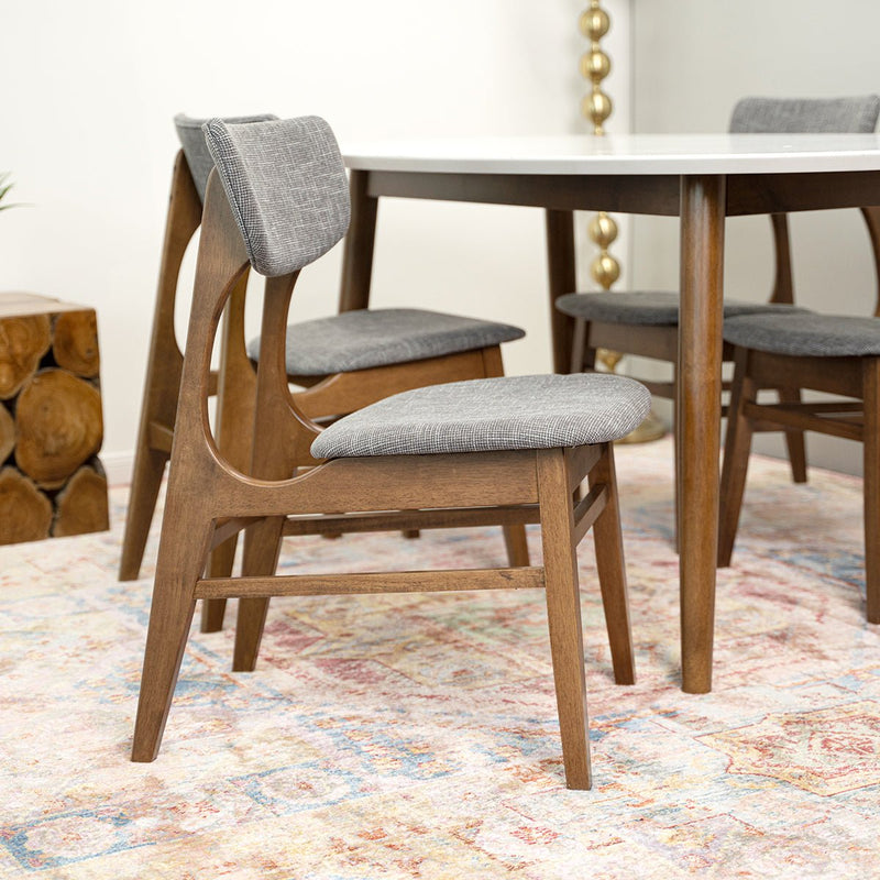 Rixos Walnut Oval Dining Set - 4 Collins Dining Chairs | MidinMod | TX | Best Furniture stores in Houston