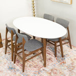 Rixos Walnut Oval Dining Set - 4 Collins Dining Chairs | MidinMod | TX | Best Furniture stores in Houston