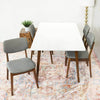 Alpine Large Dining set with 4 Abott Dining Chairs (White) | Mid in Mod | Houston TX | Best Furniture stores in Houston