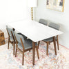 Alpine Large Dining set with 4 Abott Dining Chairs (White) | Mid in Mod | Houston TX | Best Furniture stores in Houston