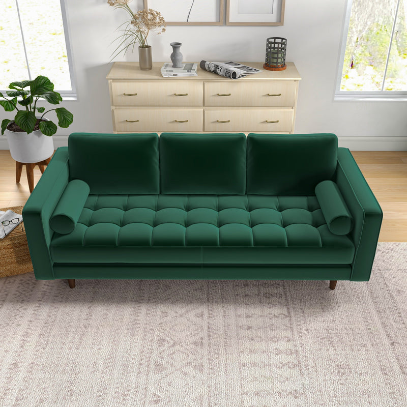 Tessa Sofa -Green Velvet Couch | MidinMod | Houston TX | Best Furniture stores in Houston
