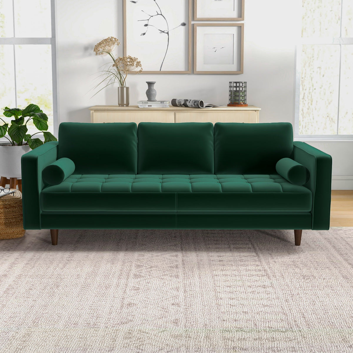 Tessa Sofa -Green Velvet Couch | MidinMod | Houston TX | Best Furniture stores in Houston