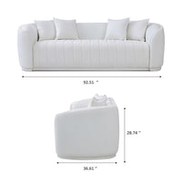 Thrive White Boucle Curved Sofa | MidinMod | Houston TX | Best Furniture stores in Houston