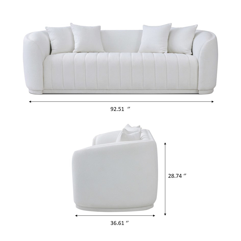 Thrive White Boucle Sofa - MidinMod