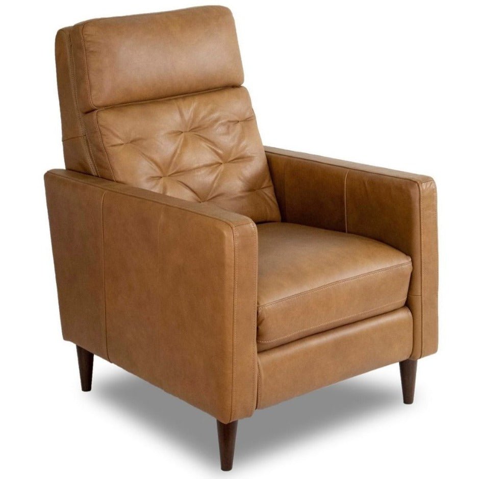 Flint Genuine Leather Recliner - MidinMod Houston Tx Mid Century Furniture Store - Lounge Chairs 1