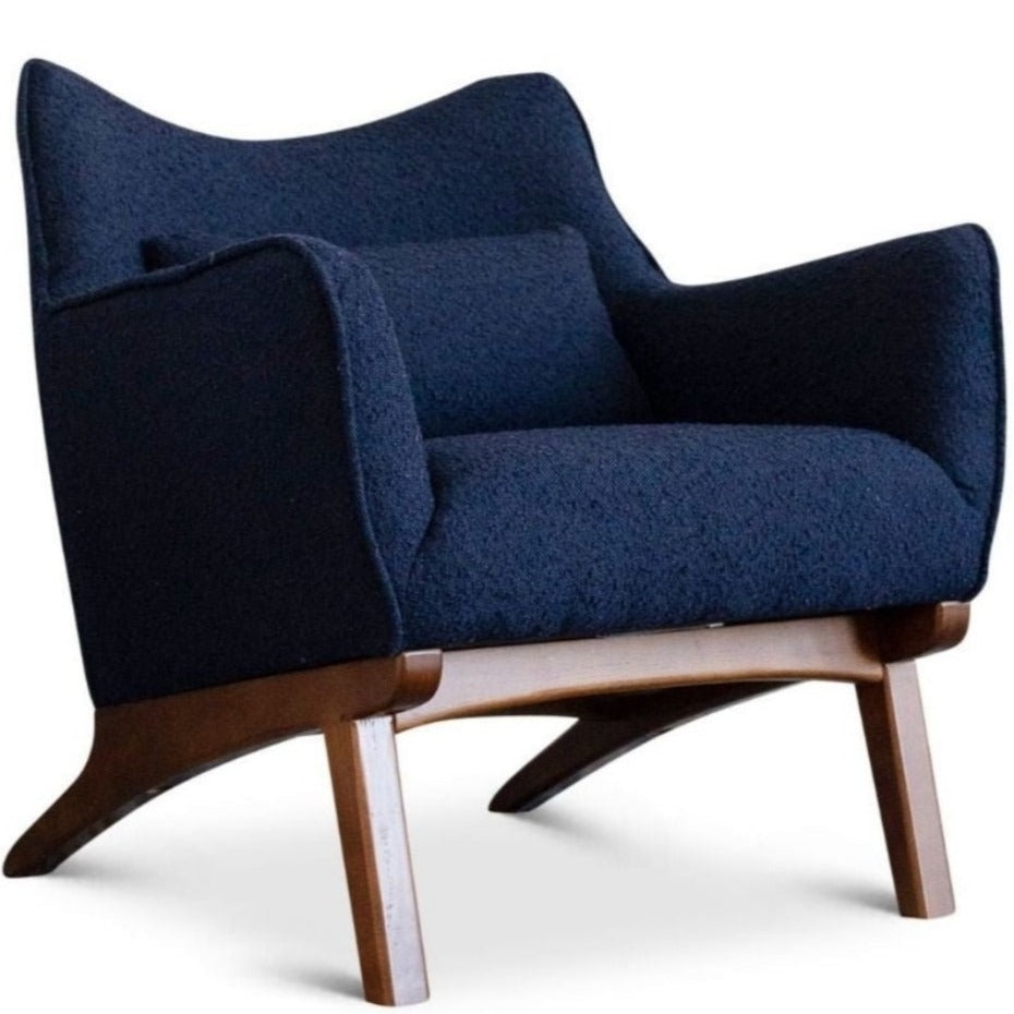 Casper Blue Boucle Lounge Chair - MidinMod