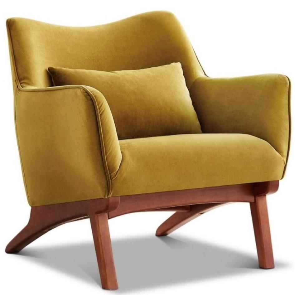 Casper Gold Velvet Lounge Chair - MidinMod