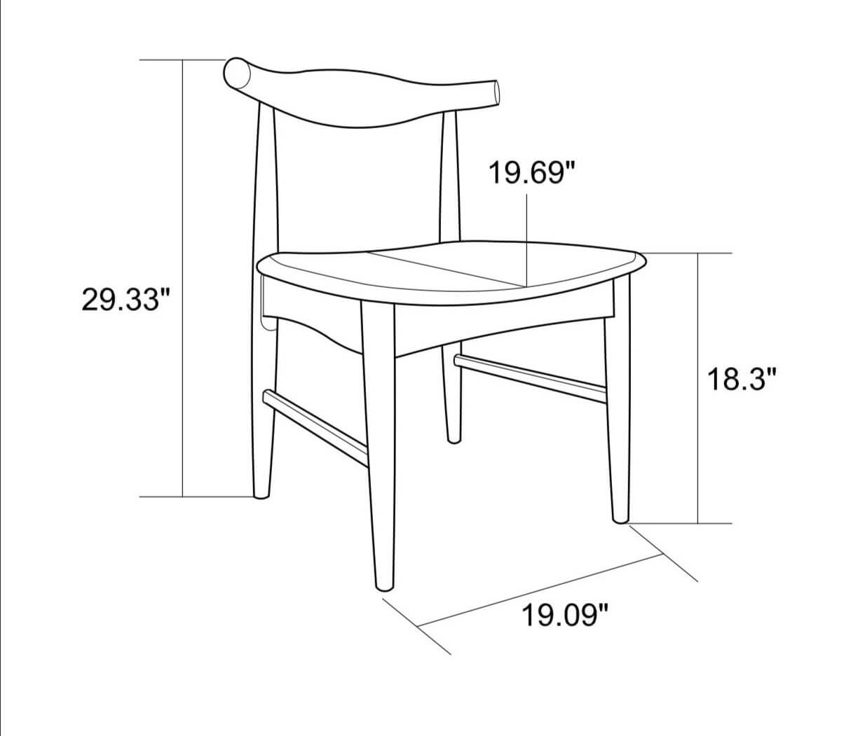 Abbott Dining Set 4 Winston Chairs Large MidinMod TX