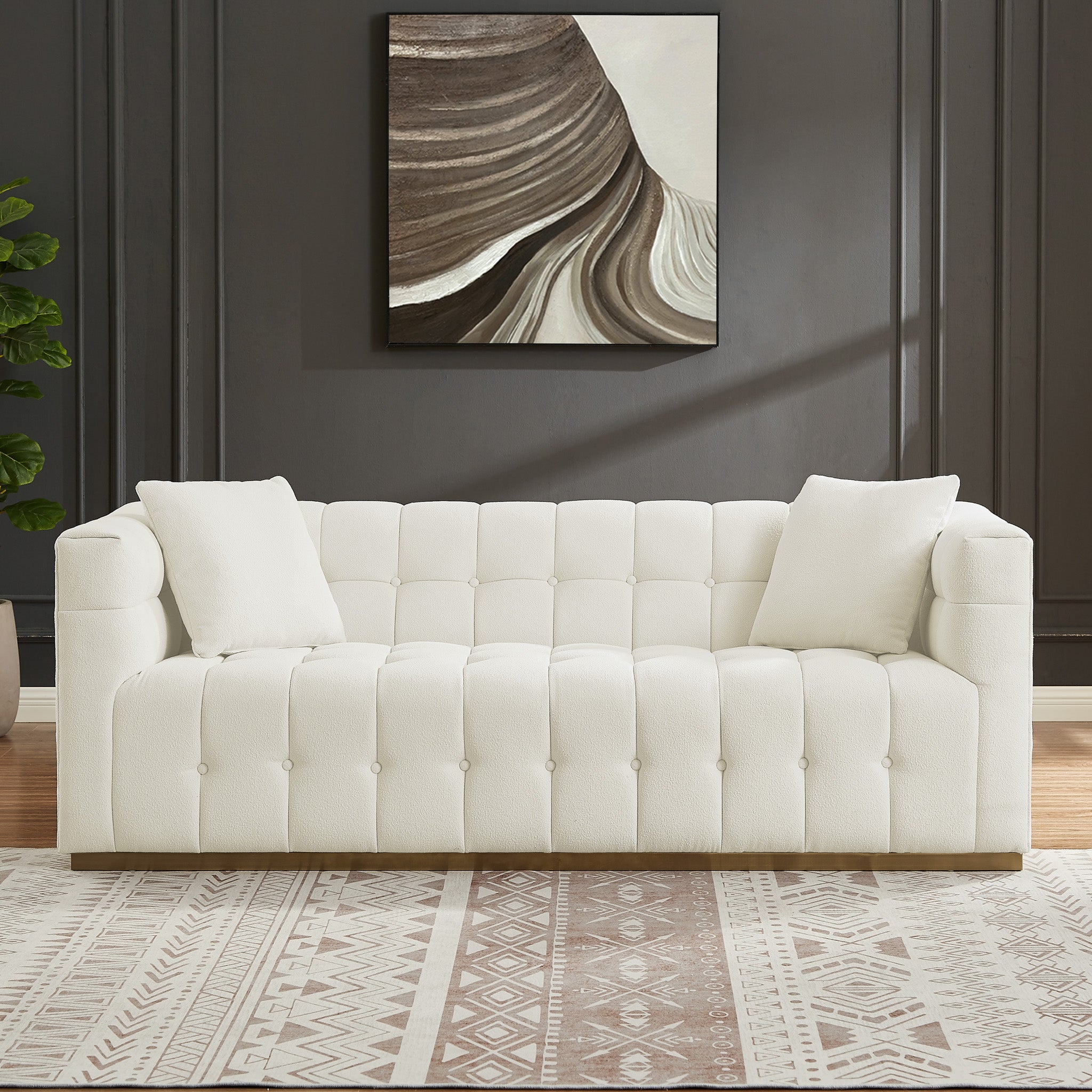 Jedda Sofa Beige Boucle - MidinMod