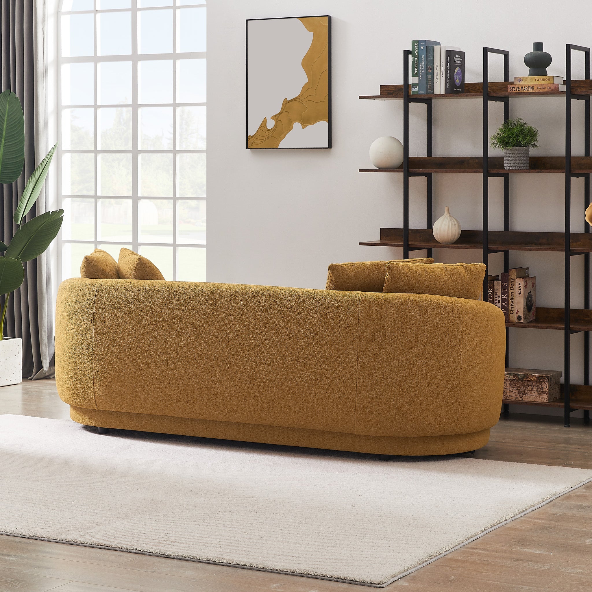 Perth Gold Boucle Sofa - MidinMod