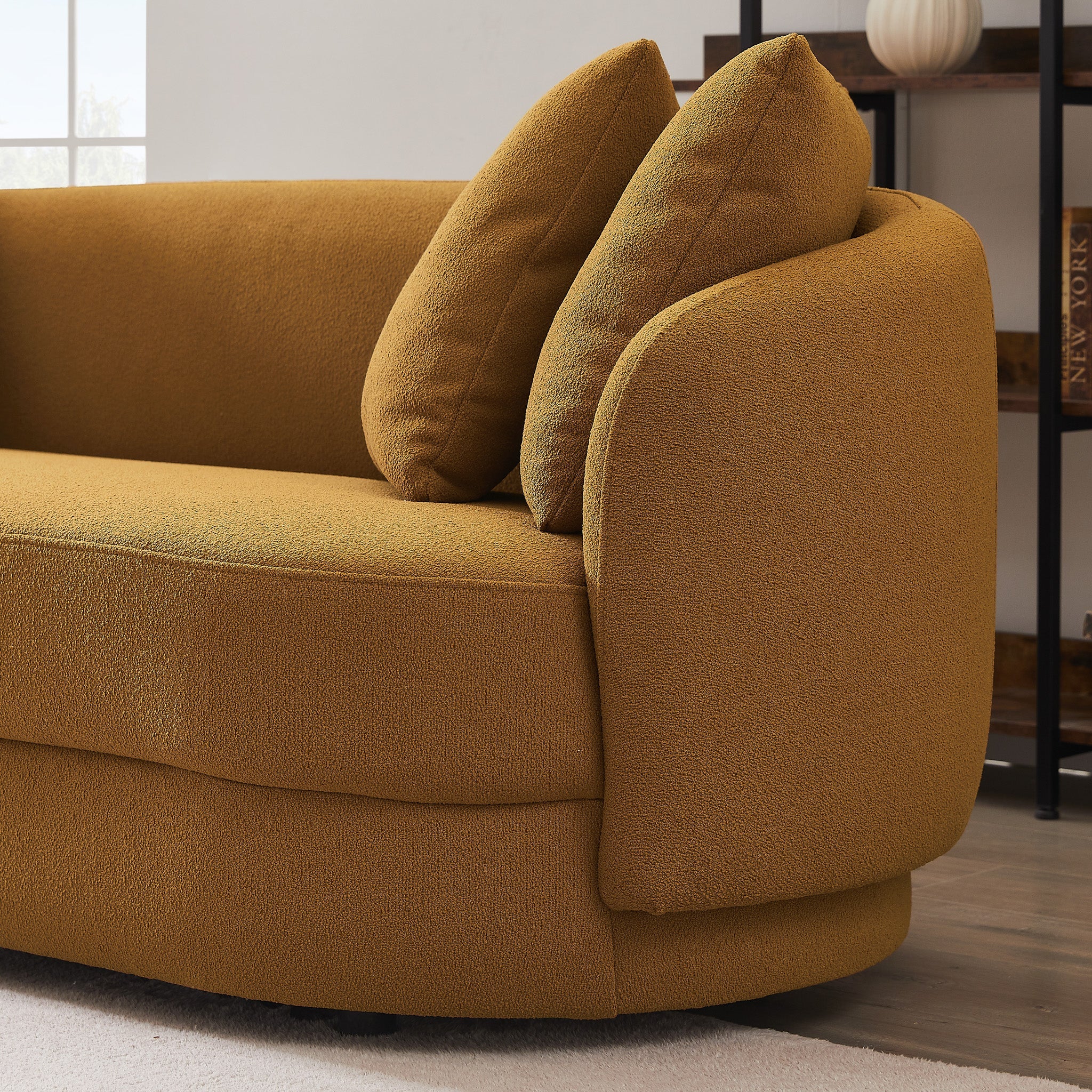 Perth Gold Boucle Sofa - MidinMod