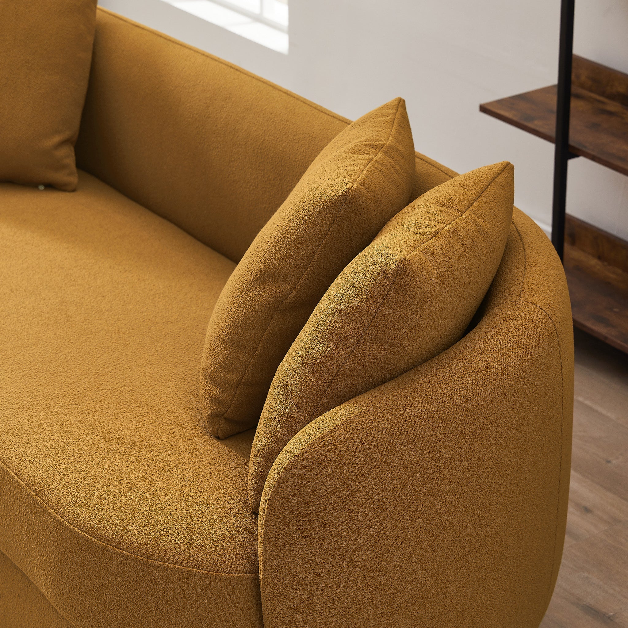 Perth Gold Boucle Sofa - MidinMod