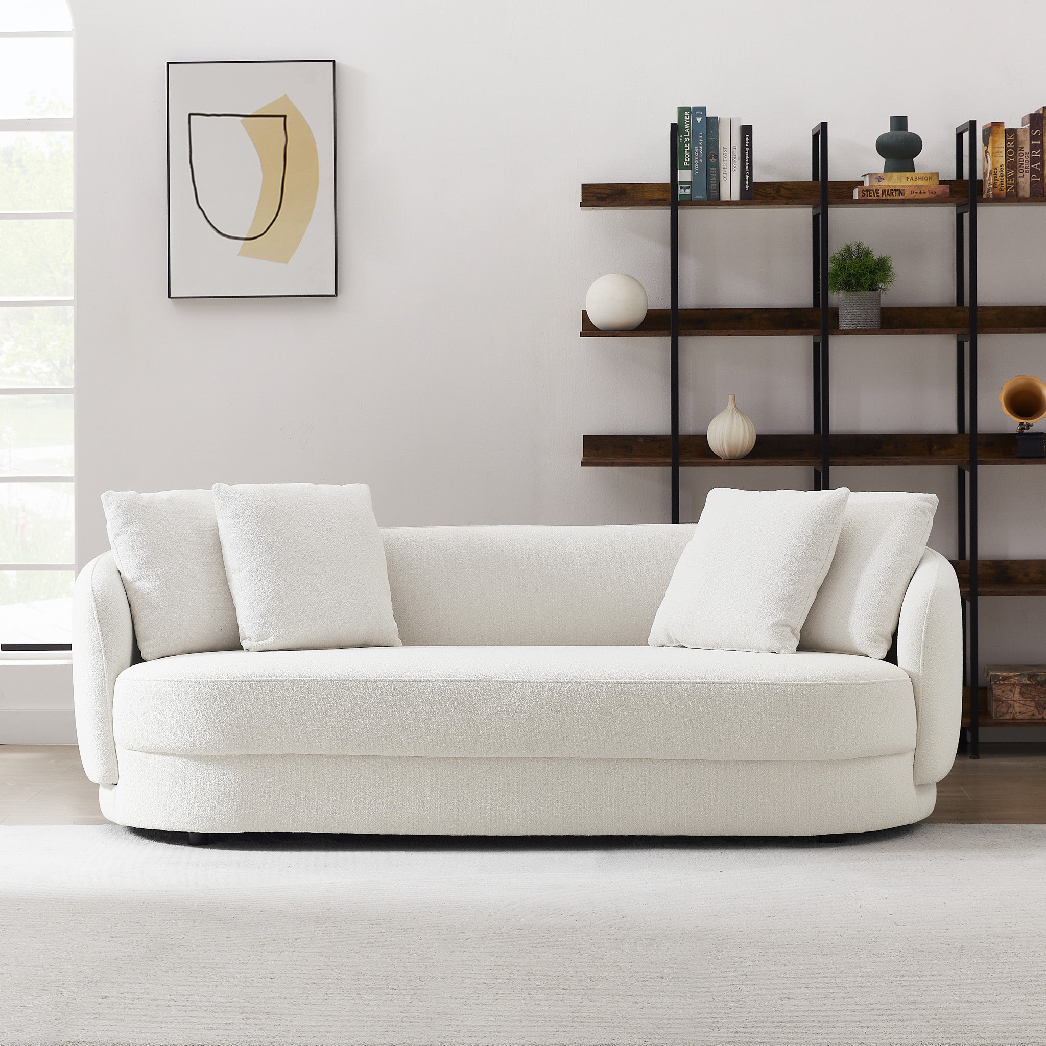 Perth Beige Boucle Sofa - MidinMod