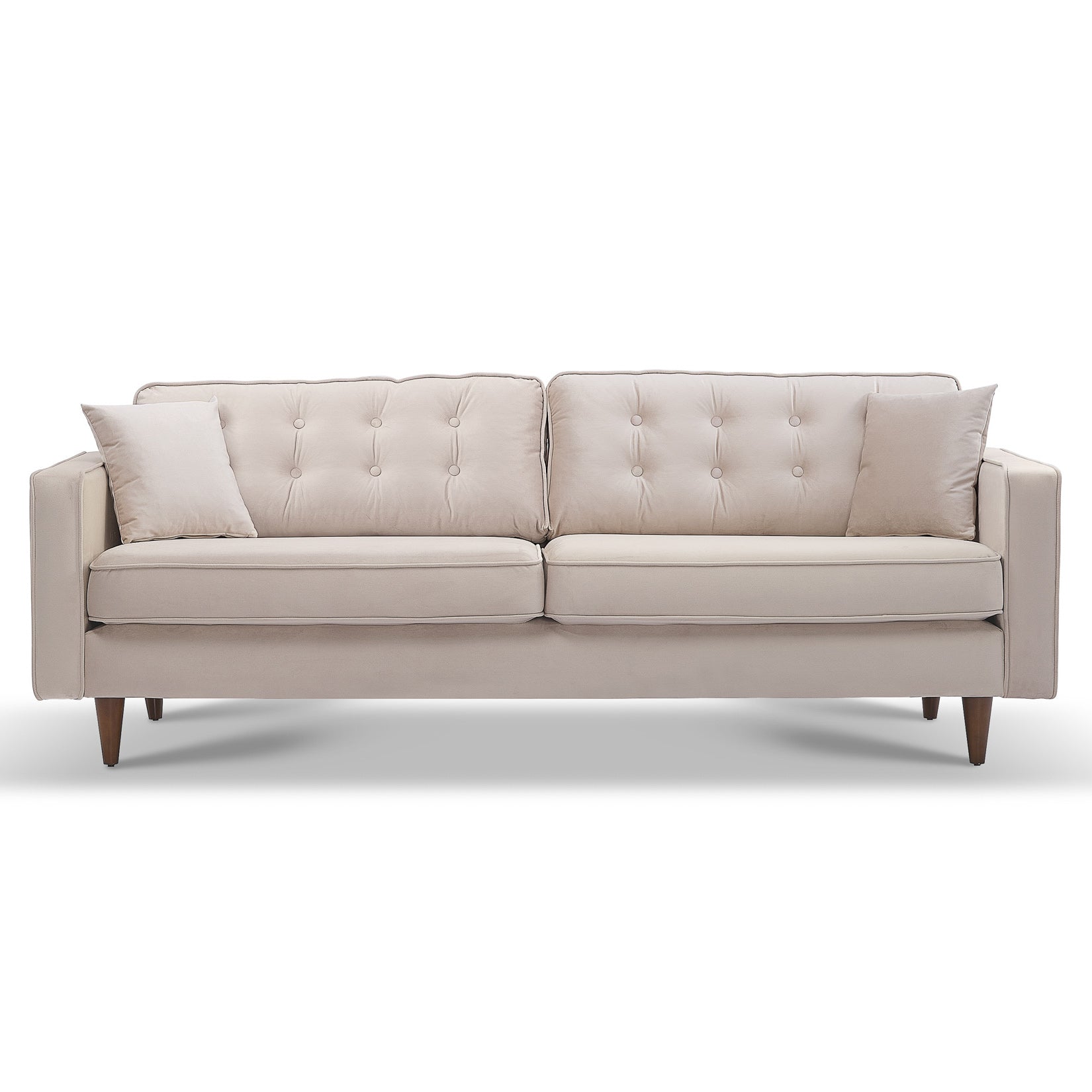 Oregon Beige Velvet Sofa - MidinMod