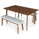 Abbott Dining Set - 2 Gray Abbott Large Benches | MidinMod | TX | Best Furniture stores in Houston