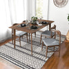 Abbott Large Walnut Dining Set - 4 Winston Gray Fabric Chairs | MidinMod | TX | Best Furniture stores in Houston