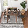 Abbott Large Walnut Dining Set with 4 Winston Black Leather Chairs | Mid in Mod | Houston TX | Best Furniture stores in Houston