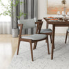 Abbott Large  Walnut Dining Set - 4 Ricco Light Gray Chairs | MidinMod | TX | Best Furniture stores in Houston