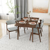 Abbott Large  Walnut Dining Set - 4 Ricco Light Gray Chairs | MidinMod | TX | Best Furniture stores in Houston