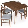 Dining Set, Abbott Small Table (Walnut) with 4 Winston Gray Fabric Chairs | Mid in Mod | Houston TX | Best Furniture stores in Houston