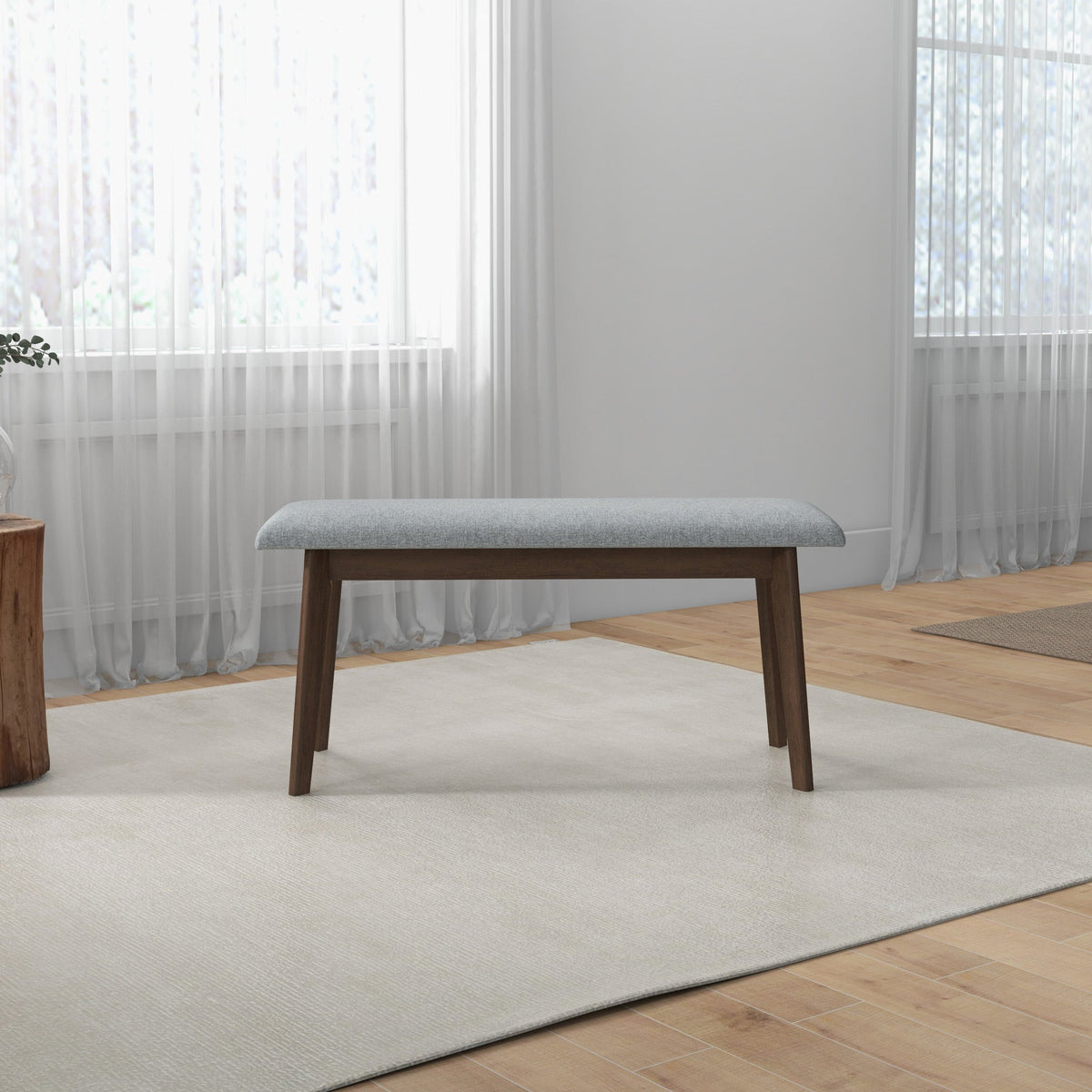 Modern Abbott Large Bench Gray Fabric | MidinMod | Houston TX | Best Furniture stores in Houston