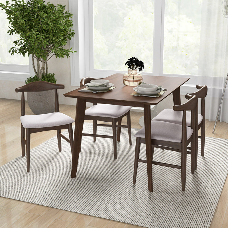 Abbott Dining Set - 4 Winston Beige Fabric Chairs Small | MidinMod | TX | Best Furniture stores in Houston