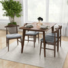 Dining Set, Abbott Small Table (Walnut) with 4 Winston Gray Fabric Chairs | Mid in Mod | Houston TX | Best Furniture stores in Houston