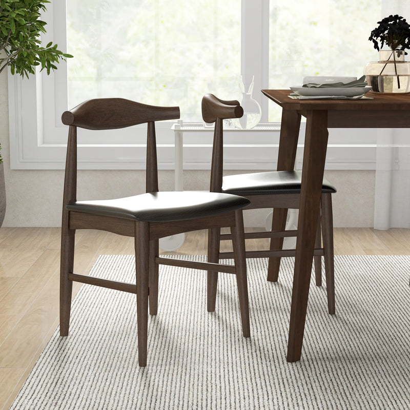 Abbott Dining Set - 4 Winston Black Leather Chairs Small | MidinMod | TX | Best Furniture stores in Houston