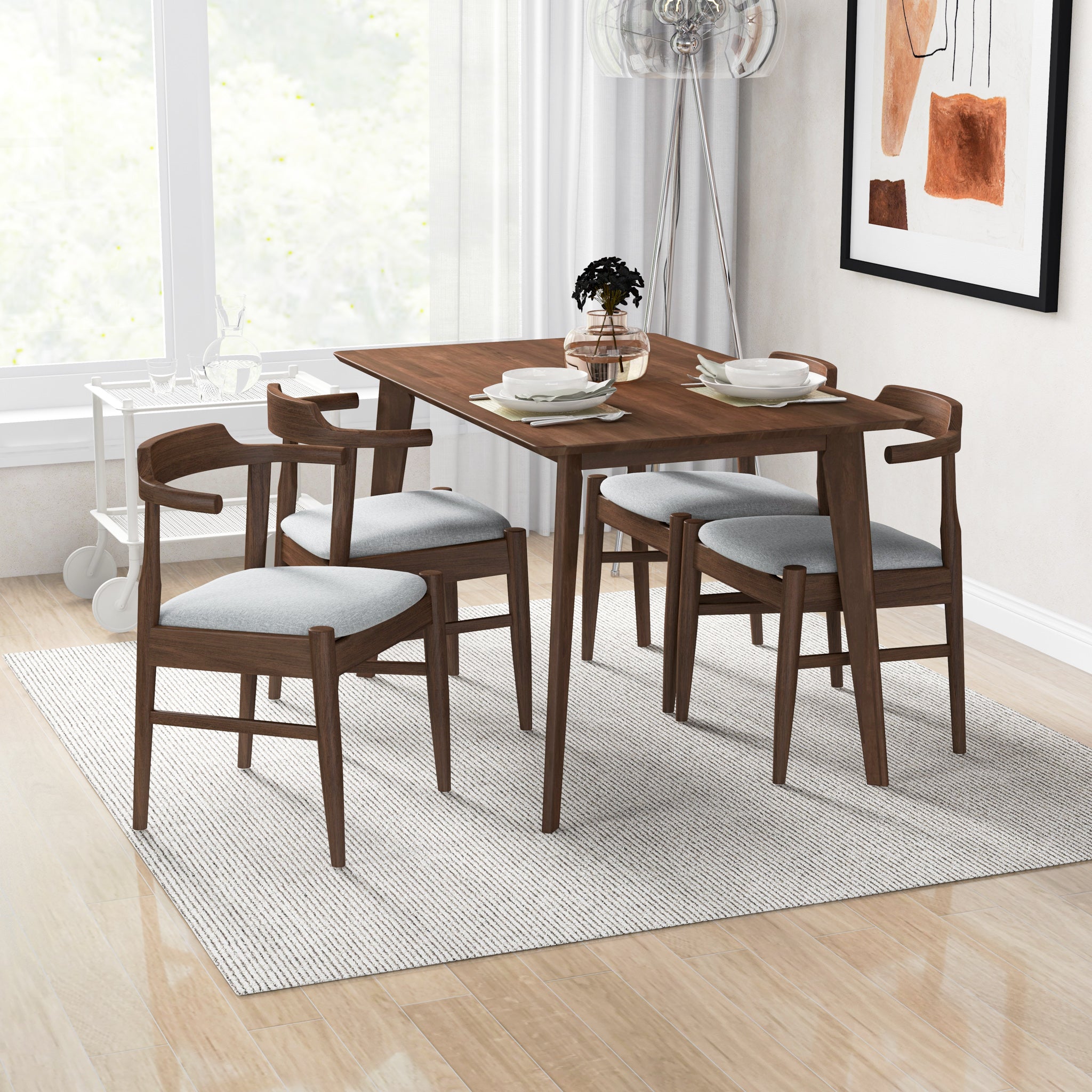 Four seater dining table and online chairs