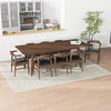 Adira XL Walnut Dining Set- 8 Zola Black Leather Chairs | MidinMod | TX | Best Furniture stores in Houston