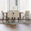 Adira Large Walnut Dining Set - 6 Evette Beige Velvet Chairs | MidinMod | TX | Best Furniture stores in Houston