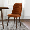 Adira Large Walnut Dining Set - 6 Evette Burnt Orange Velvet Chairs | MidinMod | TX | Best Furniture stores in Houston