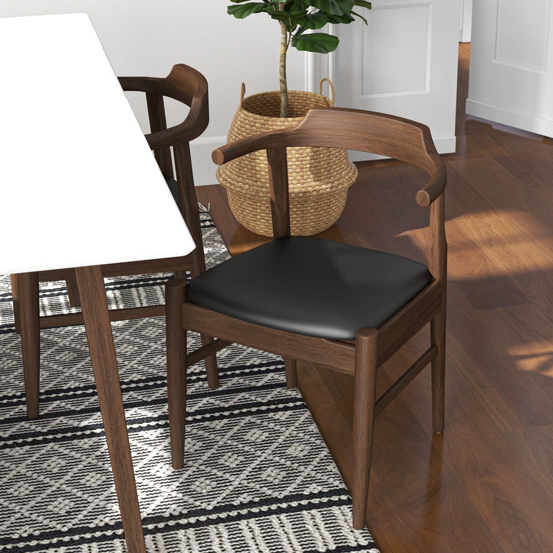 Alpine Large Dining Set - 4 Black Leather Sterling Chairs | MidinMod | TX | Best Furniture stores in Houston