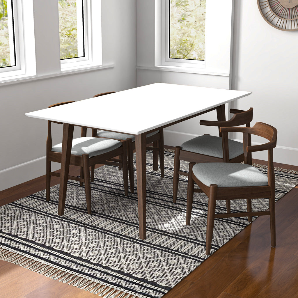 Alpine Large Dining Set - 4 Grey Sterling Dining Chairs | MidinMod | TX | Best Furniture stores in Houston