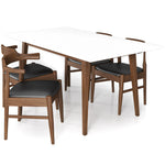 Adira Large White Top Dining Set - 4 Zola Black Leather Chairs | MidinMod | TX | Best Furniture stores in Houston