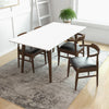 Adira Large White Top Dining Set - 4 Zola Black Leather Chairs | MidinMod | TX | Best Furniture stores in Houston