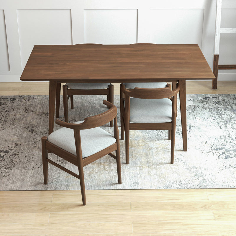 Adira Large Walnut Dining Set -4 Zola Grey Chairs | MidinMod | TX | Best Furniture stores in Houston