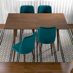 Adira Large Dining Set - 4 Evette Teal Velvet Chairs | MidinMod | TX | Best Furniture stores in Houston