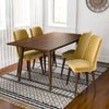 Adira Large Dining Set - 4 Evette Gold Velvet Chairs | MidinMod | TX | Best Furniture stores in Houston