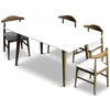 Adira Large White  Dining Set - 4 Winston Grey Chairs | MidinMod | TX | Best Furniture stores in Houston