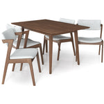 Adira Small Walnut Dining Set - 4 Ricco Light Grey Chairs | MidinMod | TX | Best Furniture stores in Houston