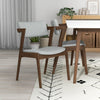 Adira Small White Top Dining Set - 4 Ricco Light Grey Chairs | MidinMod | TX | Best Furniture stores in Houston